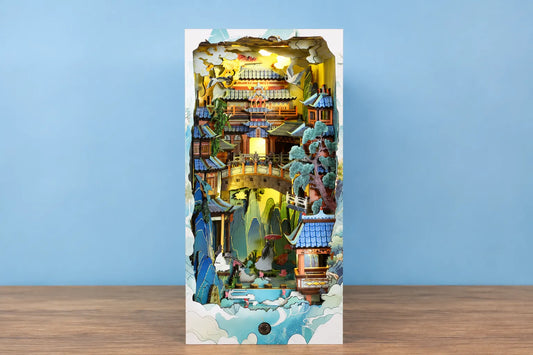 Maquette en bois - Serre-livres, montagne chinoise