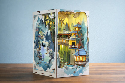 Maquette en bois - Serre-livres, montagne chinoise