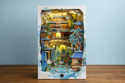 Maquette en bois - Serre-livres, montagne chinoise