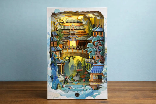 Maquette en bois - Serre-livres, montagne chinoise