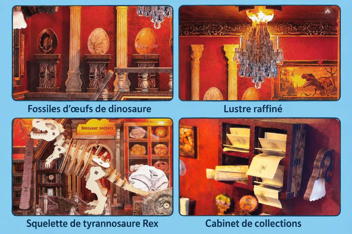 Maquette en bois - Serre-livres, musée des dinosaures