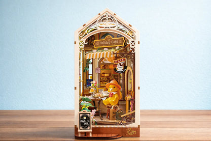 Maquette en bois - Serre-livres, petit café charmant