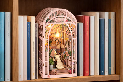 Maquette en bois - Serre-livres, petite serre rose