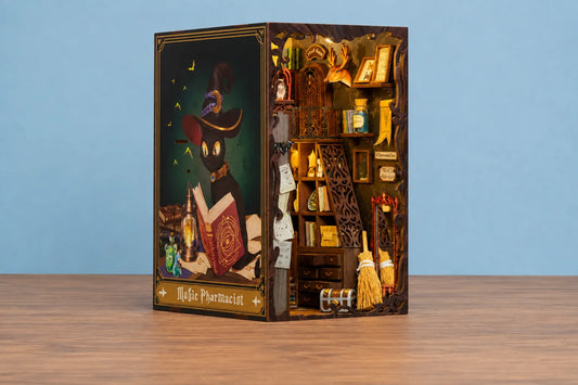 Maquette en bois -Serre-livres, pharmacie de la magie
