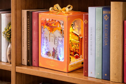 Maquette en bois - Serre-livres, ruelle à Noël