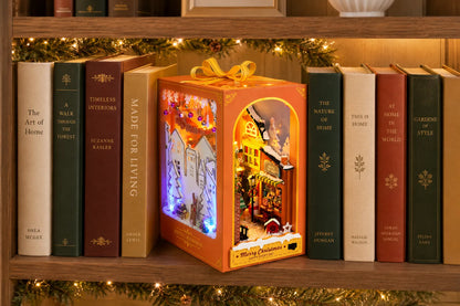 Maquette en bois - Serre-livres, ruelle à Noël