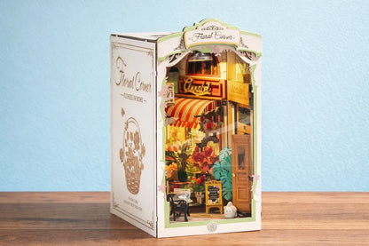 Maquette en bois - Serre-livres, ruelle fleurie