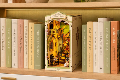 Maquette en bois - Serre-livres, ruelle fleurie