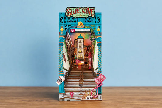 Maquette en bois - Serre-livres, ruelle italienne