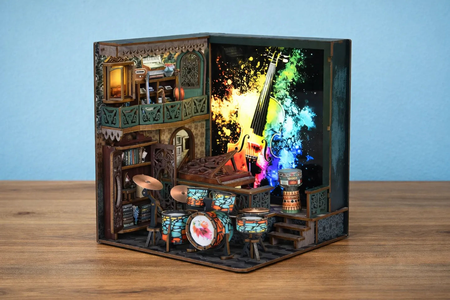 Maquette en bois - Serre-livres, salle de concert
