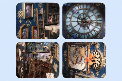 Maquette en bois - Serre-livres, salon de Sherlock Holmes