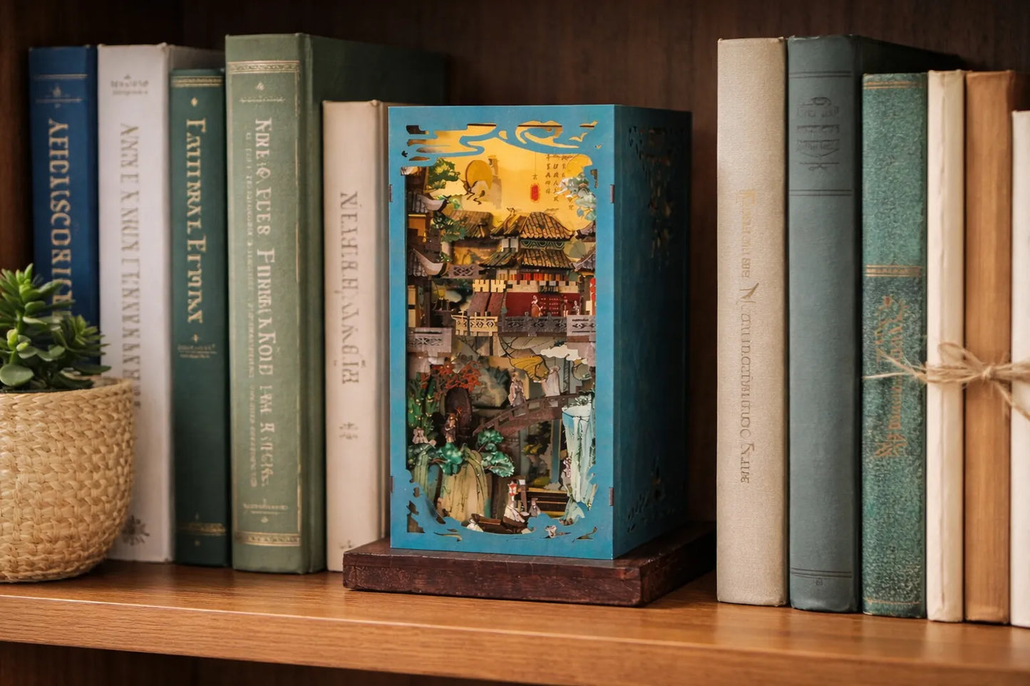 Maquette en bois - Serre-livres, vallée chinoise