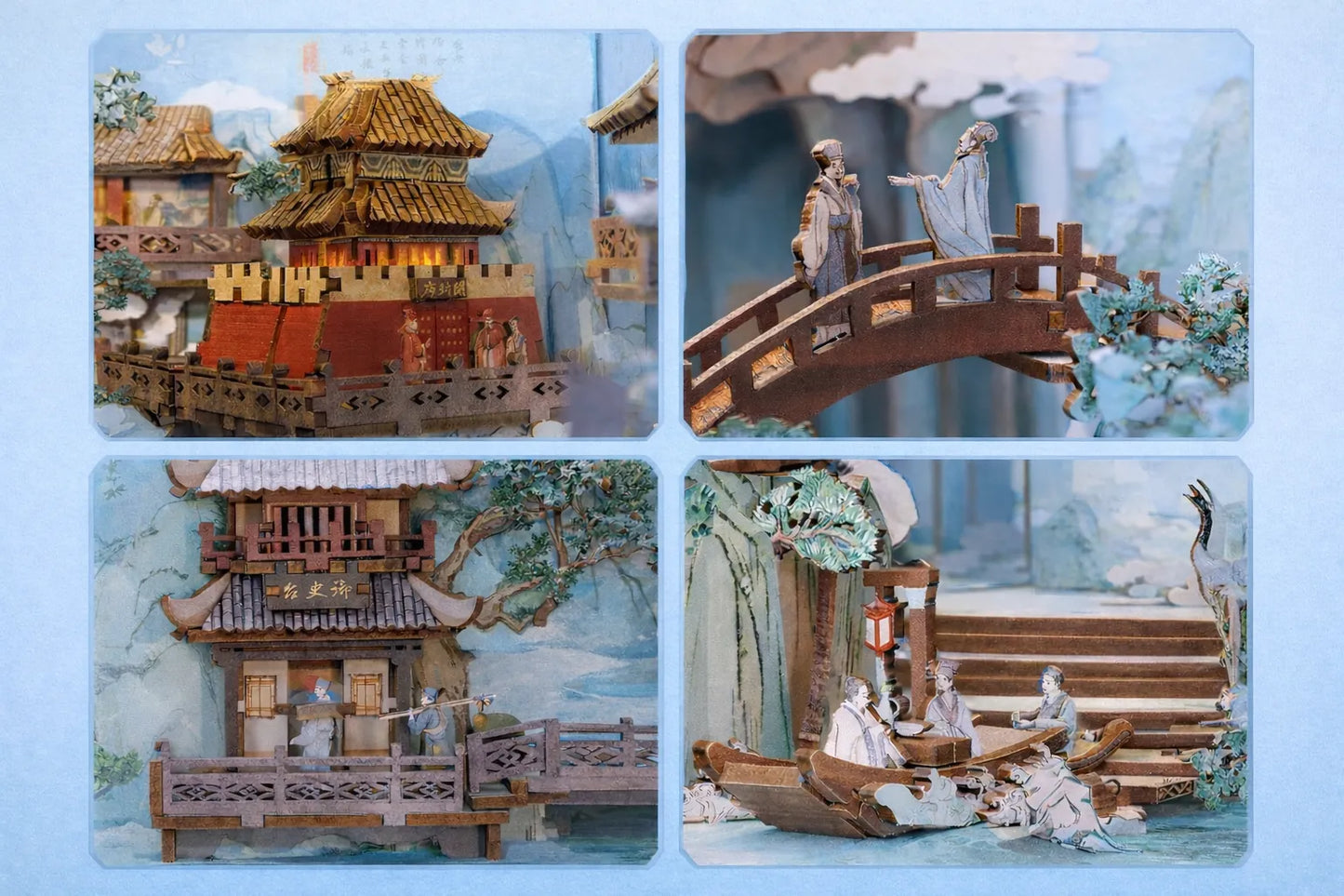 Maquette en bois - Serre-livres, vallée chinoise