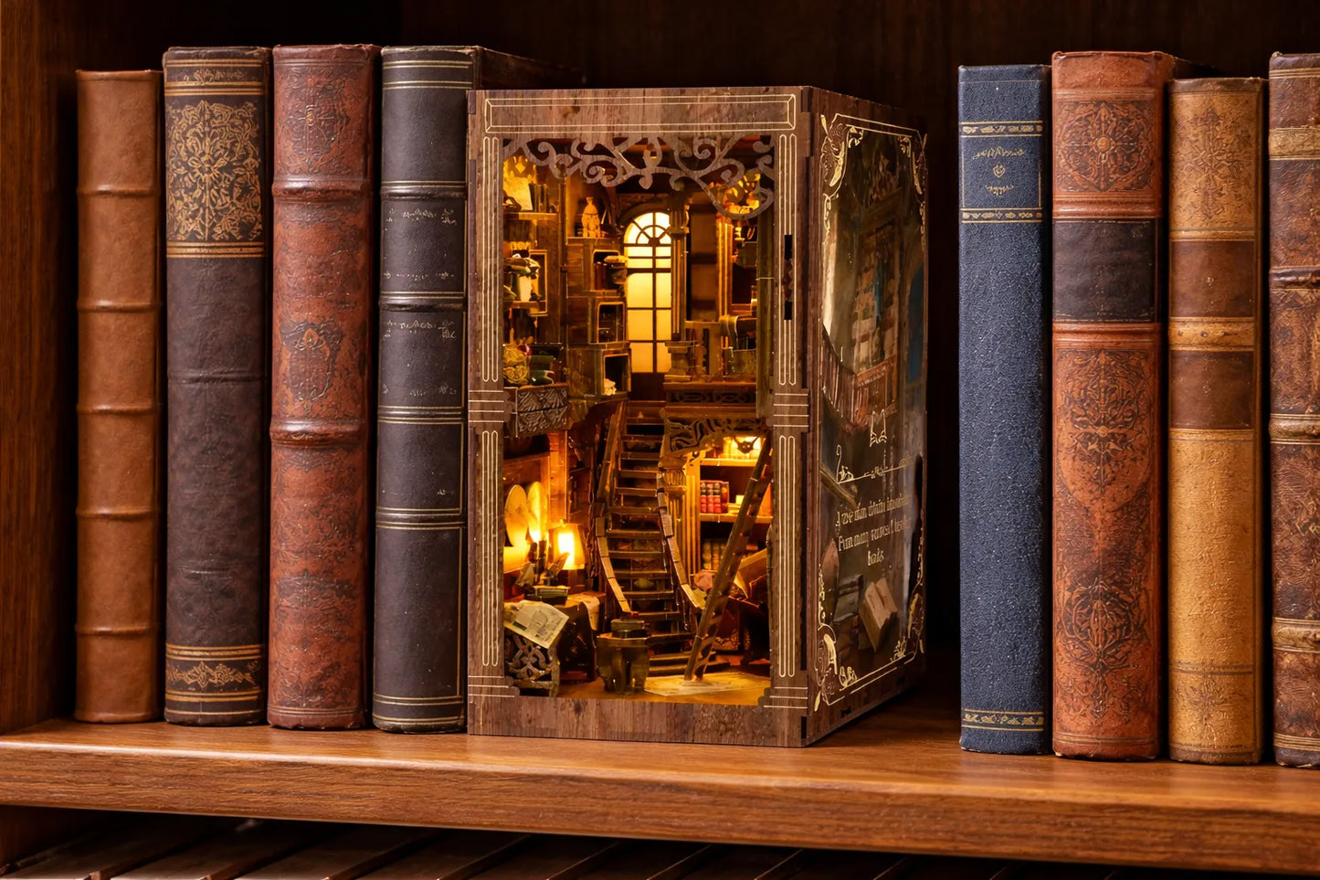 Maquette en bois - Serre-livres, vieille bibliothèque
