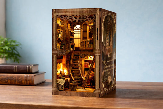 Maquette en bois - Serre-livres, vieille bibliothèque