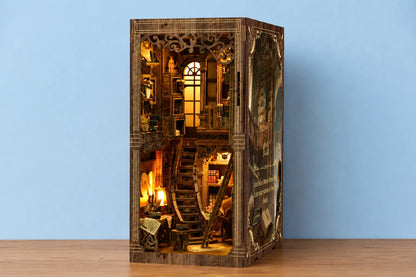 Maquette en bois - Serre-livres, vieille bibliothèque
