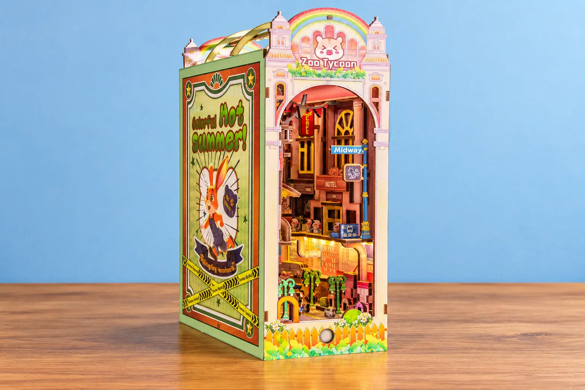 Maquette en bois - Serre-livres, ville des animaux