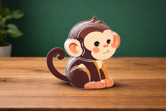 Maquette en bois - Singe coloré