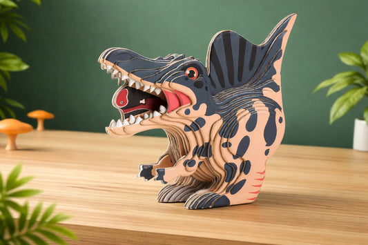 Maquette en bois - Spinosaure coloré