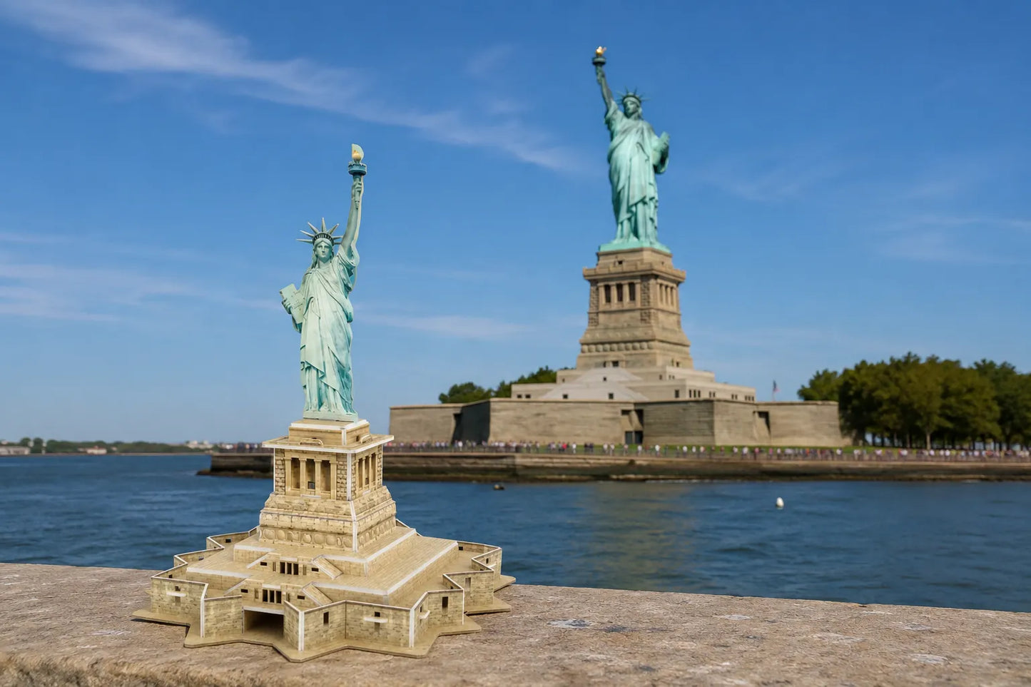 Maquette en bois - Statue de la Liberté colorée