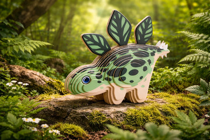 Maquette en bois - Stégosaures coloré