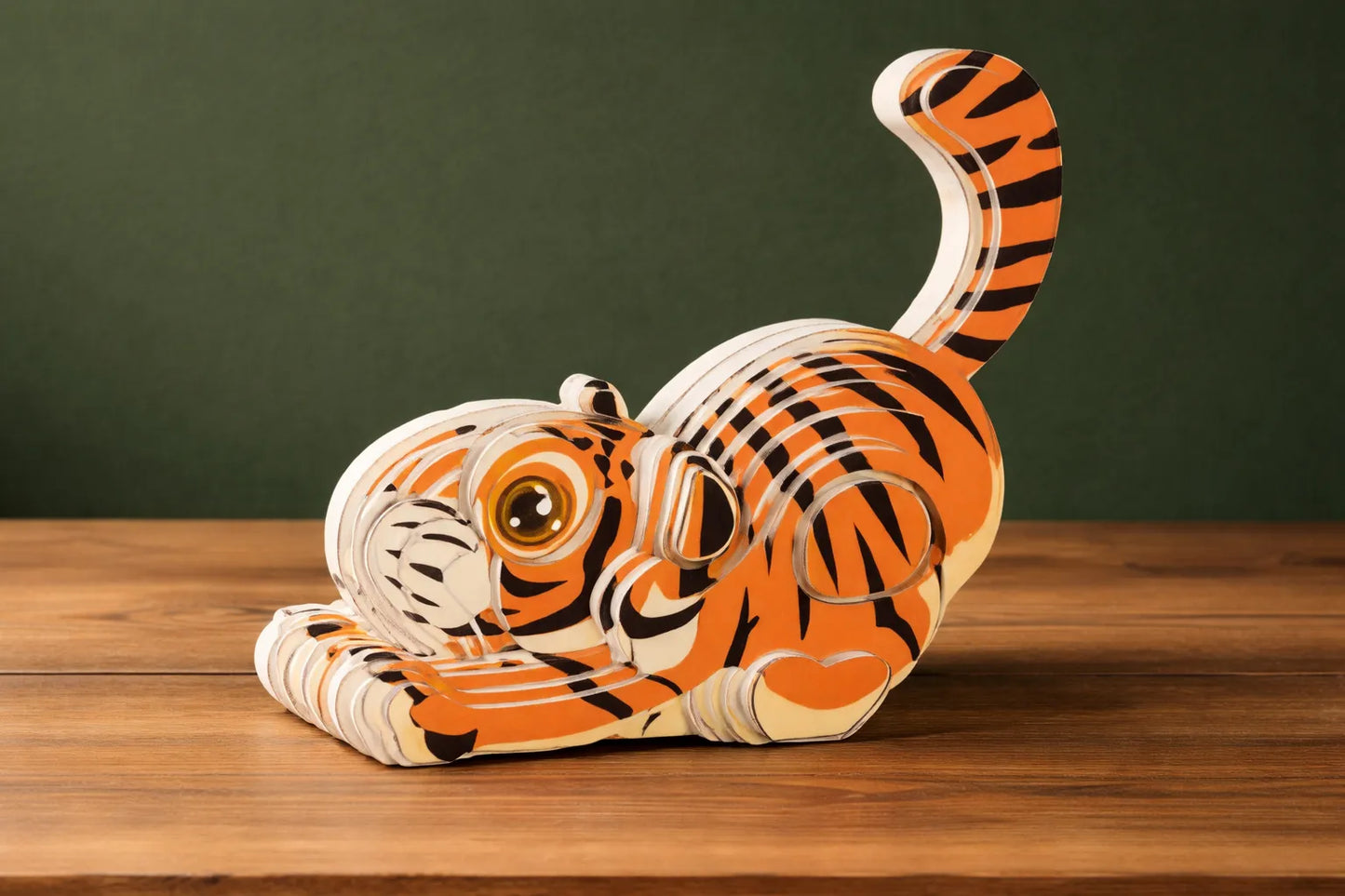 Maquette en bois - Tigre coloré