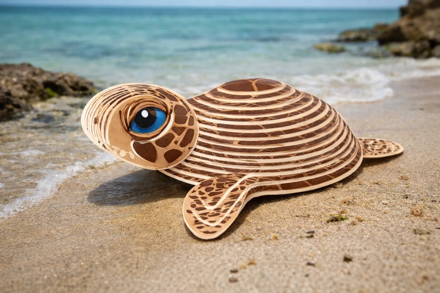 Maquette en bois - Tortue colorée