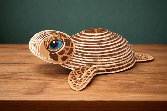 Maquette en bois - Tortue colorée