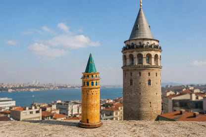 Maquette en bois - Tour de Galata colorée