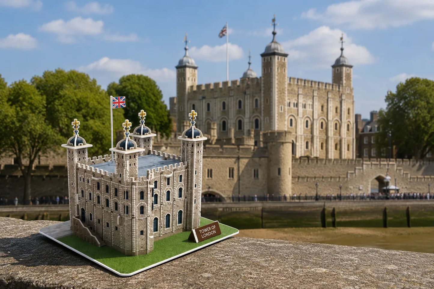 Maquette en bois - Tour de Londres colorée