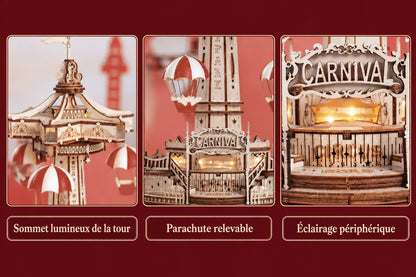 Maquette en bois - Tour de parachutes