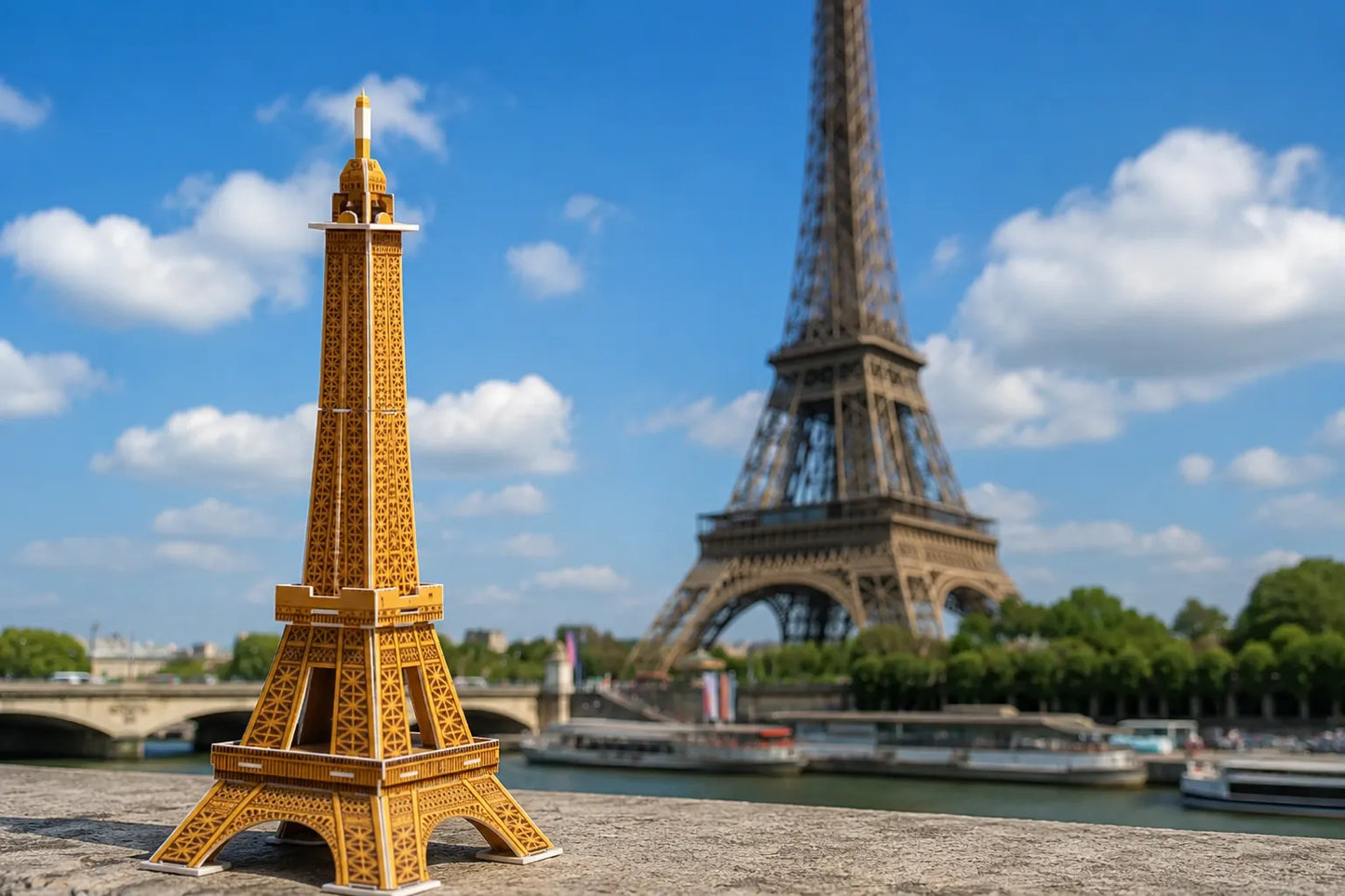 Maquette en bois - Tour Eiffel colorée