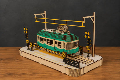 Maquette en bois - Tramway coloré