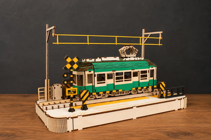 Maquette en bois - Tramway coloré