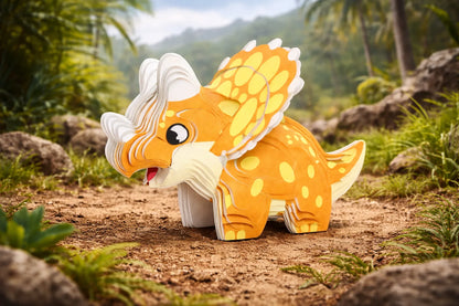 Maquette en bois - Tricératops coloré