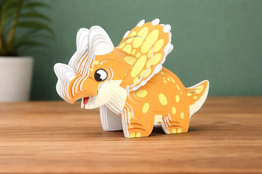 Maquette en bois - Tricératops coloré