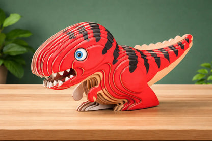 Maquette en bois - Tyrannosaure coloré