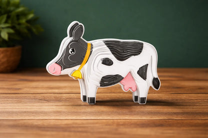 Maquette en bois - Vache colorée