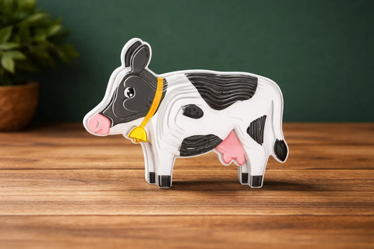 Maquette en bois - Vache colorée