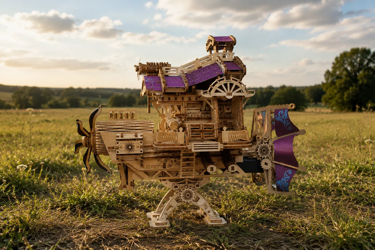 Maquette en bois - Vaisseau spatial violet