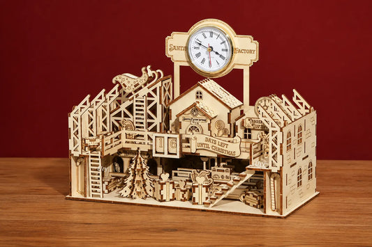 Maquette en bois - Ville de l'avent, calendrier de l'avent