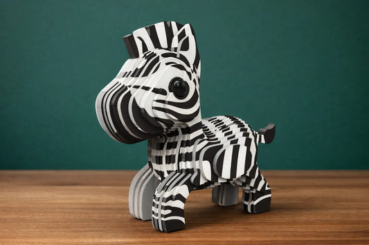 Maquette en bois - Zèbre coloré