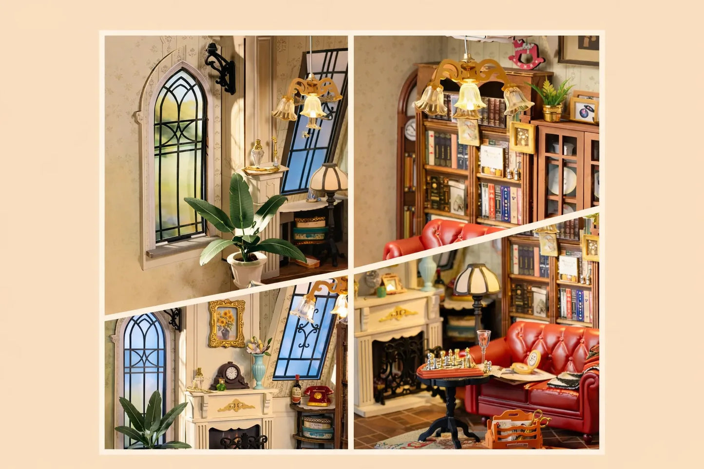 Maquette en bois - Maison à thème, petit salon